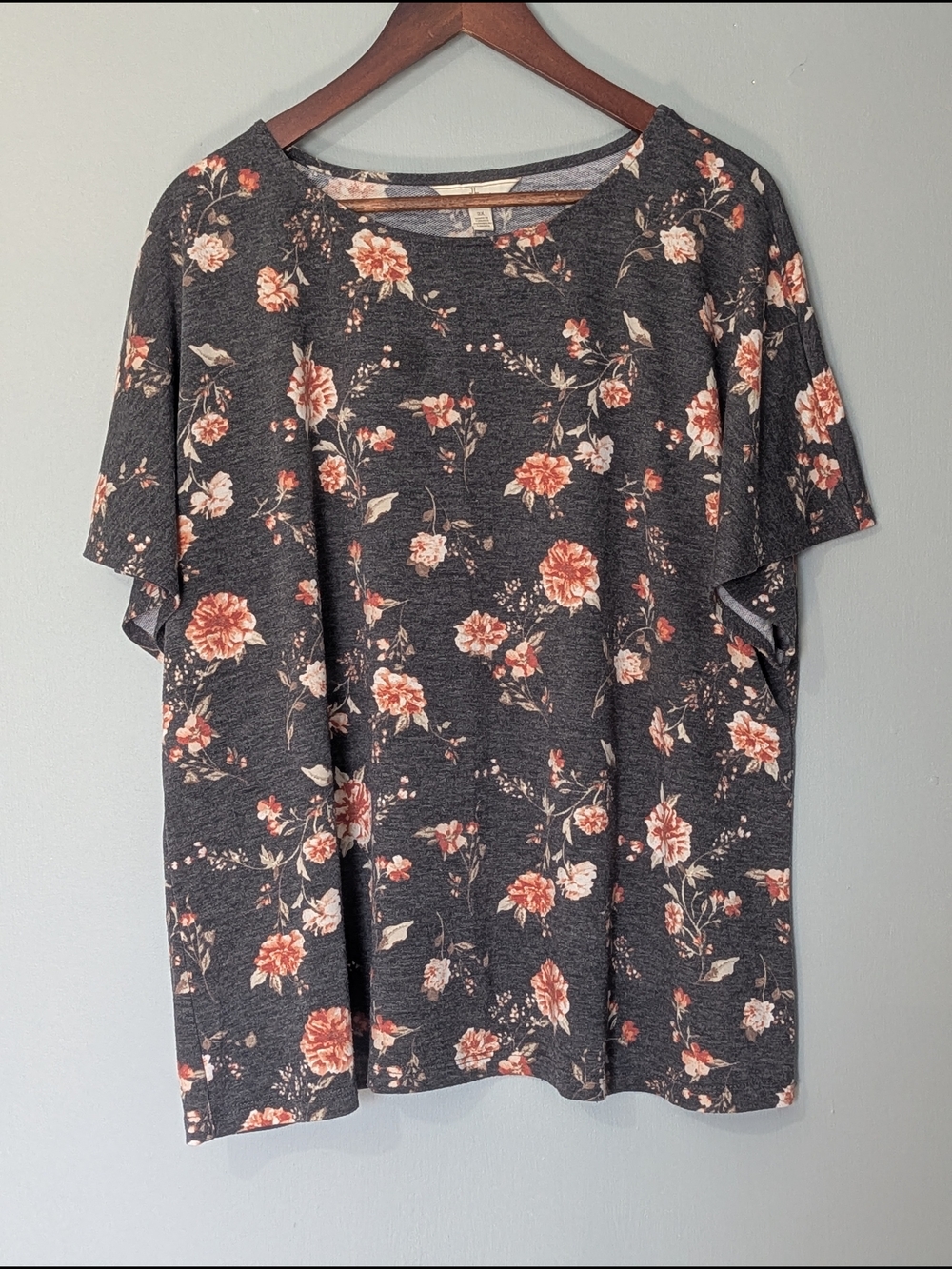 Jules & Leopold Floral Short Sleeve Tee Dark Cottagecore Moody Floral